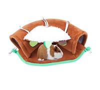 Haloppe Tunnel pour animal domestique - Pliable - Hamac pour cochons d'Inde - Confortable et respirant - Pour hamster, furet et rat - Lit à suspendre pour petits animaux - Café