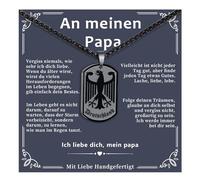 Halora Allemagne Chaîne Adler pour homme, collier pour homme noir en acier inoxydable avec aigle fédéral Chaîne Bijoux Accessoires Cadeaux papa