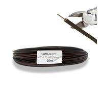 HALOTEC Câble électrique unipolaire rigide 1 x 0,75 mm² Marron 25 m | Cuivre et isolation PVC | Idéal pour installations électriques résidentielles, industrielles | Haute résistance | H05V-U