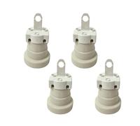 HALOTEC | Lot de 4 douilles de chantier E27 blanches | Douille à vis standard pour ampoules E27 | Idéal pour installations électriques provisoires et techniques | Montage rapide | Fabriqué en Italie