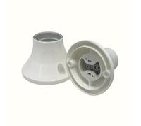 HALOTEC | Pack de 2 Douilles E27 Blanches Droit | Support Sol et Mur | Compatible LED et Incandescent | Résistant et Durable | Installation Facile | Usage Professionnel, Domestique et Commercial