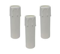 HALOTEC | Pack de 3 Douilles E14 Porte-bougies Blanches Effet Gouttes Décoratives | Idéal pour Lustres, Décoration Élégante, Installation Facile | Haute Qualité Électrique Maison