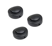 HALOTEC: Pack de 3 Interrupteurs pour Lampadaires | Interrupteur au sol pour lampe de sol | Interrupteur unipolaire pour lampadaire standard | Bouton d'interrupteur Rond | Noir
