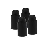 HALOTEC | Pack de 4 douilles en thermoplastique noir | 3 pièces incluses | Douille E14 filet fin | Capuchon M10x1 femelle | Design épuré pour ampoules visibles | Idéal éclairage maison DIY