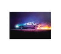 HALOUB Poster de voiture de sport pour DMC Retour vers le futur - Peinture décorative sur toile pour chambre à coucher - 40 x 60 cm