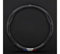 HALOUJQK Housse Volant Voiture Mazda 3 2019-2024 Hatchback, Couvre Volant Voiture en Cuir Microfibre Noir, Antidérapant et Respirant, Accessoires Intérieur