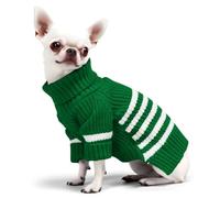 Haloumoning Pull tricoté à rayures pour petit chien, vêtements d'automne et d'hiver à col roulé épais et chaud pour chiens de petite, moyenne et grande taille