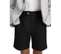 Haloumoning Short de golf pour garçons, uniforme scolaire, taille élastique, robe courte avec poches, 5-14 ans, noir, 11-12 Ans