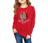 Haloumoning Sweat-shirt pour fille - Pull de Noël amusant à col rond - Pull d'hiver pour enfants