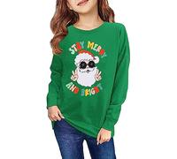 Haloumoning Sweat-shirt pour fille - Pull de Noël amusant à col rond - Pull d'hiver pour enfants