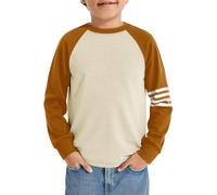 Haloumoning T-shirt à manches longues pour garçons Haut à col rond décontracté pour enfants Hauts Automne Mode Basique T-shirts 5-14 ans