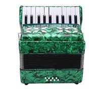 HaloVerde Accordéon 22 touches 8 basses avec sangles réglables pour débutants et étudiants, instrument de musique en celluloïd pour une utilisation à la maison et sur scène (Verte)