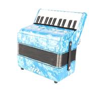 HaloVerde Accordéon 22 touches 8 basses avec sangles réglables pour débutants et étudiants, instrument de musique en celluloïd pour une utilisation à la maison et sur scène (Bleu ciel)