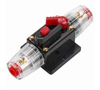 HaloVerde Disjoncteur résistant aux intempéries avec réinitialisation manuelle pour systèmes audio marins de voiture, bateau, disjoncteur 12 V 24 V avec porte-fusible en ligne, (80A)