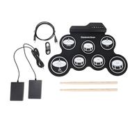 HaloVerde Machine à tambour portable avec cymbales contrôlées par pédale, un pad de batterie électronique USB avec double sortie pour écouteurs et haut-parleurs pour la