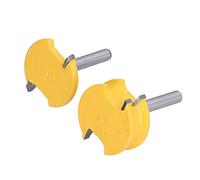 HaloVerde Woodworking Milling Cutter Set with 1 / 4in and 1 / 2in Shanks 35mm Cutter Diameter T Type Router Bit for Creating Interlocking Joints in Wood