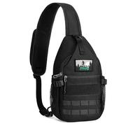 HALOVIE Sac bandoulière antivol pour homme - Style tactique sacoche poitrine sling bag pour voyage & sport (noir)