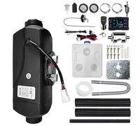 HALOYWB Chauffage à air Diesel 12 V 2 KW, Chauffage de Nuit Diesel avec télécommande et Moniteur LCD pour Camping-Car, Bus, Bateau, Voiture de Tourisme, caravanes, Camping-Cars (Noir, 2 KW, 10 L)