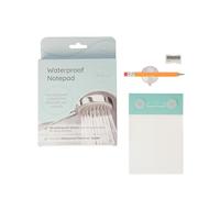 HALSA Bloc-notes imperméable pour douche, prenez des notes sous la douche, écrivez des idées, souvenez-vous de vos pensées de douche, 40 feuilles perforées, bloc-notes de 13,3 x 8,9 cm avec ventouses