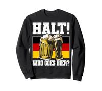 Halt Who Goes Bier Drapeau Allemand Humoristique Bière Humour Sweatshirt