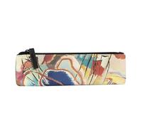 Halta Definition Trousse à crayons en tissu imprimé avec une œuvre d'art de Kandinsky avec fermeture à glissière, idéale pour contenir des crayons, des stylos et des accessoires, 22 x 2 H x 6,5 cm