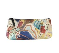 Halta Definition Trousse de rangement en tissu imprimé avec une œuvre d'art de Kandinsky avec fermeture à glissière, idéale pour contenir des objets et des accessoires, 22 x 10 H x 5,5 cm