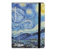 HALTADEFINITION Agenda 2026 avec couverture imprimée avec une œuvre d'art de Monet, fermeture élastique, double signet et 352 pages, 11 x 15,3 cm, nuit