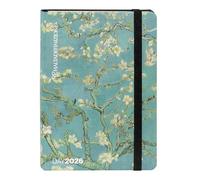 HALTADEFINITION Agenda 2026 avec couverture imprimée avec une œuvre d'art de Monet, fermeture élastique, double signet et 352 pages, 11 x 15,3 cm, branche