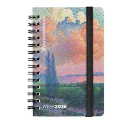 HALTADEFINITION Agenda 2026 avec couverture imprimée avec une œuvre d'art, fermeture élastique, double signet et 352 pages, 9 x 13 cm, nuage