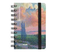 HALTADEFINITION - Agenda journalier 2026 avec couverture imprimée avec une œuvre d'art, fermeture élastique, double signet et 352 pages, 9 x 13 cm, nuage