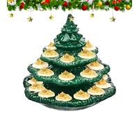 Halter Gefüllte Eier - Weihnachtsbaum Servierplatte 4-Schicht, Party Tablett 26 Löcher Präsentationsständer, Mehrstufige Eierplatte Kunststoff Dekorativ Festlich Buffet Zubehör | Elegante Präse
