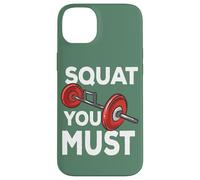 Haltère avec Citation Amusante Squat You Must Gym Workout Powerlifting Coque pour iPhone 14 Plus