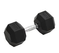 Haltère courte de 17,5 kg en fonte avec revêtement en caoutchouc, design hexagonal, anti-roulement, haltère d'entraînement de musculation pour salle de sport et entraînement à domicile, poignée