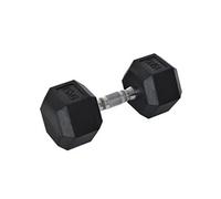 HOMCOM Haltère courte poids 15 Kg - entraînement musculaire & haltérophilie - acier caoutchouc noir