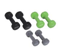 Schildkröt Set d'haltères vinyle 2×0,5/2×1/2×1,5 kg – Gris/Noir/Vert – Malette de transport