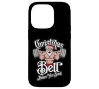 Haltère de Noël avec Citation Amusante du Père Noël Coque pour iPhone 14 Pro