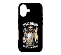 Haltère Hallowed Be Thy Gains Jesus Gym Haltère Masse Coque pour iPhone 17