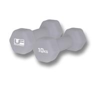Haltère hexagonal recouvert de néoprène UFE Urban Fitness (x2) Gris 10 kg