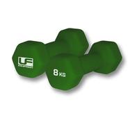 Haltère hexagonal recouvert de néoprène UFE Urban Fitness (x2) Vert 8 kg