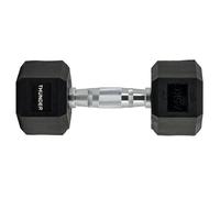 Haltère Hexagonal THUNDER® 7,5 kg | Acier | Revêtement Caoutchouc | Antidérapant | Individuel | Noir | Usage Domestique