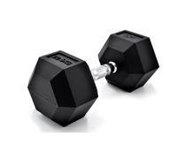 Haltère hexagonale poignée chromée Fit & Rack Noir 50 kg
