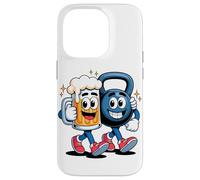 Haltere Kettlebell Bière Ami Fitness Soirée Drôle Coque pour iPhone 14 Pro