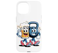 Haltere Kettlebell Bière Ami Fitness Soirée Drôle Coque pour iPhone 15