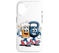 Haltere Kettlebell Bière Ami Fitness Soirée Drôle Coque pour iPhone 16
