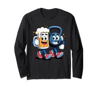 Haltere Kettlebell Bière Ami Fitness Soirée Drôle Manche Longue