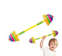 Haltère Ludique - Dès 3 Ans Ensemble Poids Enfant | Kit Fitness Réglable | Barre Remplissable Eau Avec 8 Disques, Structure PP Activité Physique Extérieure Musculation