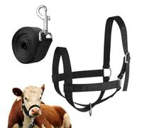 Haltère pour Veau | Haltérisation Veau et Laisse de Conduite | Nylon Adjustable Renforcé Équipement Dressage Bétail pour Manipulation Présentation Animaux Races Petites Chèvre Agneau Mouton