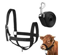 Haltère pour Veau - Haltérisation Veau et Laisse de Conduite,Nylon Adjustable Renforcé Équipement Dressage Bétail pour Manipulation Présentation Animaux Races Petites Chèvre Agneau Mouton