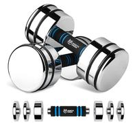 Halteres 7.5kg Lot de 2 (3.5kg / 5kg / 6kg / 7.5kg) - Haltère Musculation en Acier avec Poignée Recouverte de Mousse - Compact - pour Maison Gym (2 × 7.5 kg)