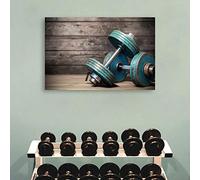 Haltères Affiche Imprime sur Toile Mur Art Sport Toile Ensembles Muscle Formation Fitness Peinture pour Gym Salle Maison Mur Décor27.5"x43.3"(70x110cm) Pas de cadre